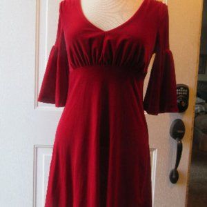 Deep Red Stretch Velvet Old Navy Dress Size Small